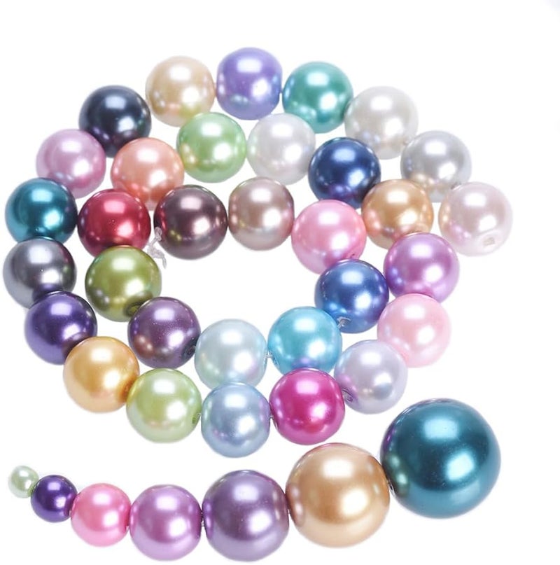 Peacock Blue 12mm Round Glass Beads for Jewelry Making Bracelets Crafts - Image 4